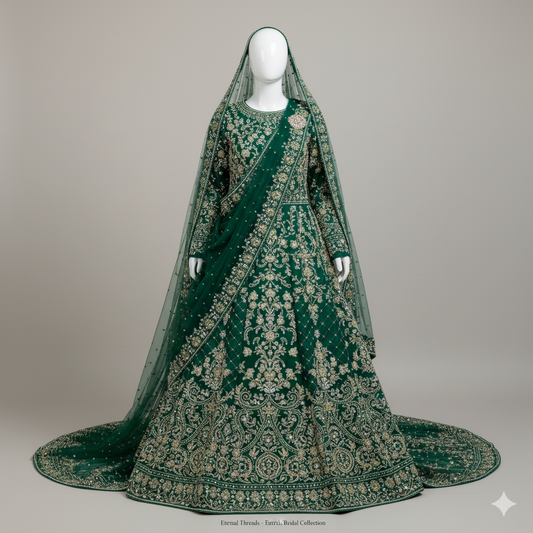 Regal Green & Silver Lehenga