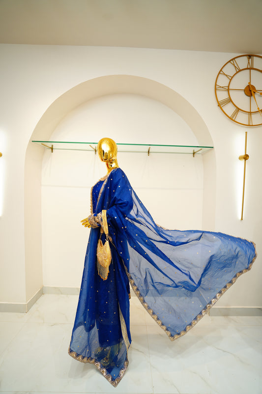 Regal Navy Blue Embroidered Kurta Set